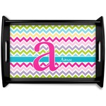 Colorful Chevron Black Wooden Tray - Small (Personalized)