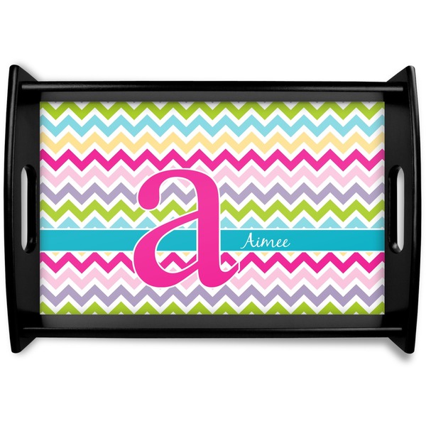 Custom Colorful Chevron Wooden Tray (Personalized)