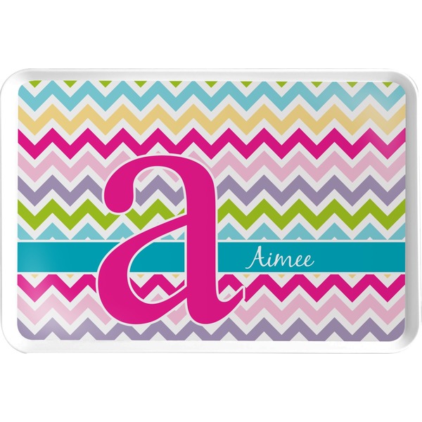 Custom Colorful Chevron Serving Tray (Personalized)