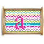 Colorful Chevron Natural Wooden Tray - Small (Personalized)