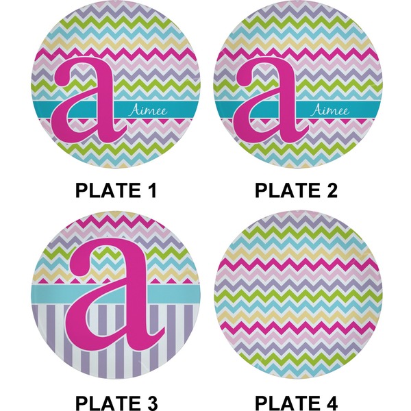 Colorful Chevron Set of Appetizer / Dessert Plates (Approval)
