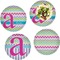Colorful Chevron Set of Lunch / Dinner Plates