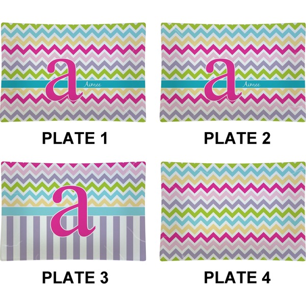 Colorful Chevron Set of Rectangular Appetizer / Dessert Plates (Approval)