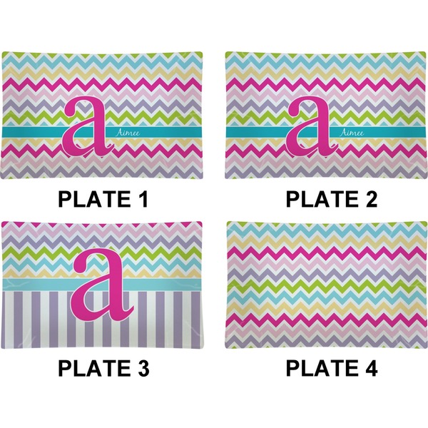 Colorful Chevron Set of Rectangular Dinner Plates (Approval)