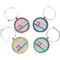 Colorful Chevron Wine Charms (Set of 4) (Personalized)