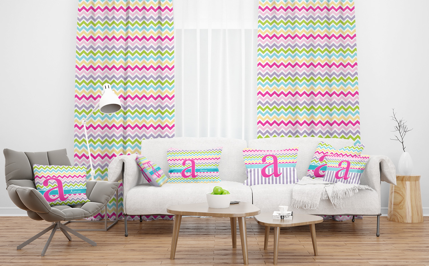 Custom Colorful Chevron Curtain YouCustomizeIt