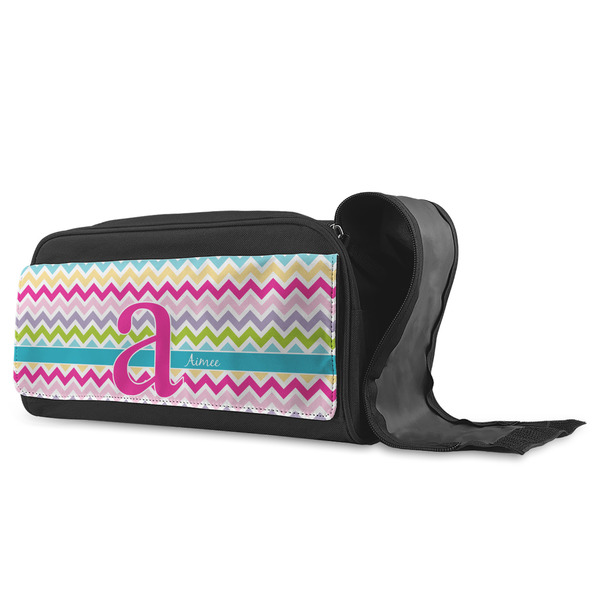 Colorful Chevron Shoe Bags - ANGLE (Open)
