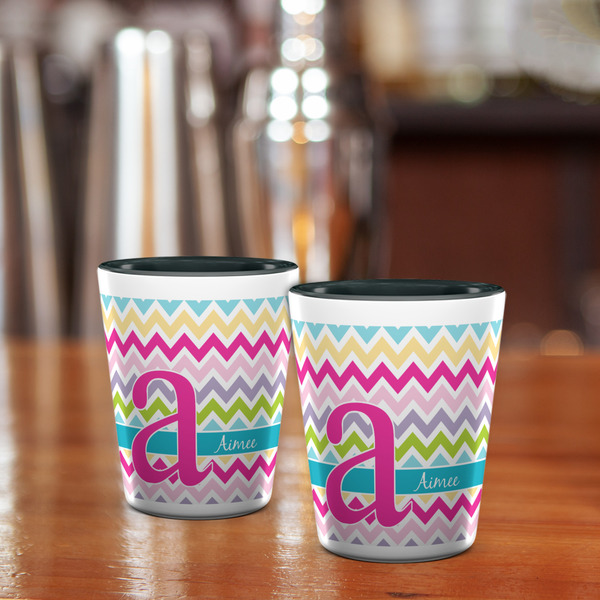 Colorful Chevron Shot Glass - Two Tone - LIFESTYLE