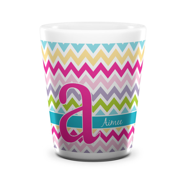 Colorful Chevron Shot Glass - White - FRONT