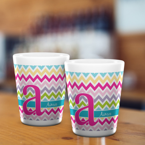Colorful Chevron Shot Glass - White - LIFESTYLE