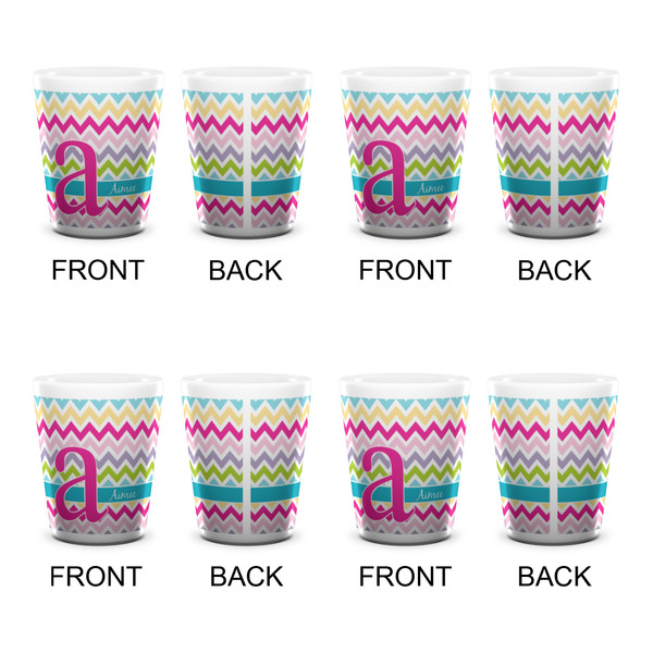 Colorful Chevron Shot Glass - White - Set of 4 - APPROVAL