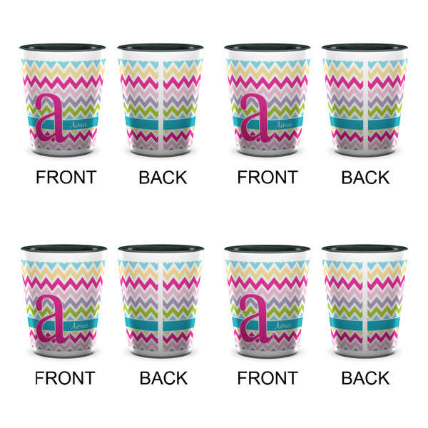 Colorful Chevron Shot Glassess - Two Tone - Set of 4 - APPROVAL