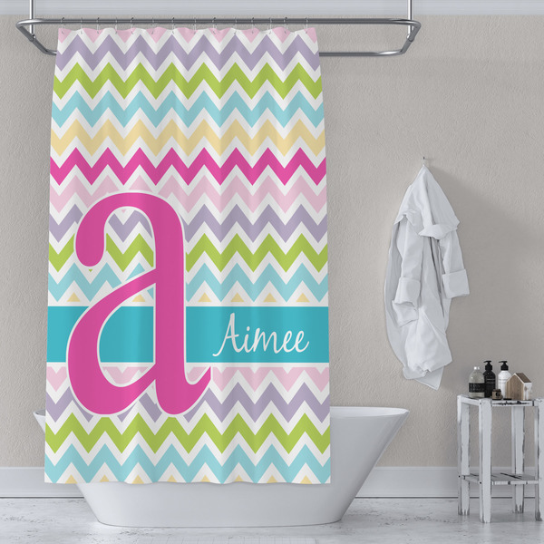 Colorful Chevron Shower Curtain Lifestyle