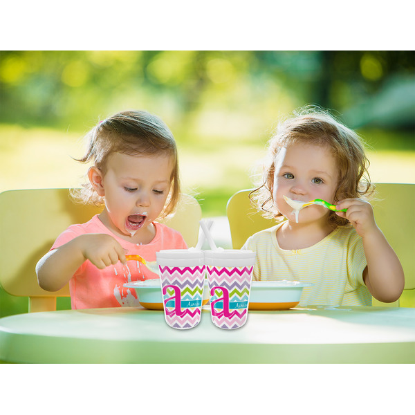 Colorful Chevron Sippy Cups w/Straw - LIFESTYLE