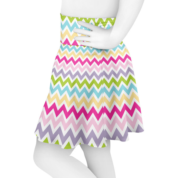 Colorful Chevron Skater Skirt - Side