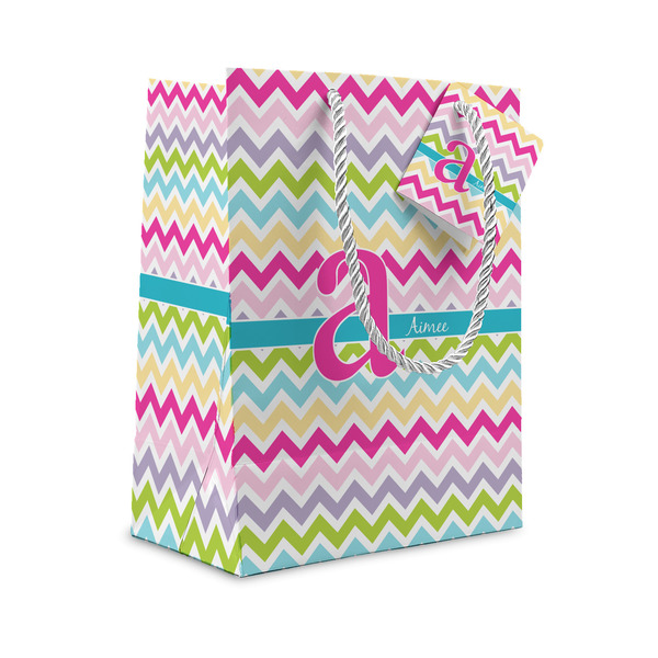 Custom Colorful Chevron Small Gift Bag (Personalized)