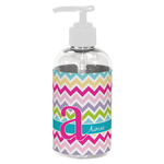 Colorful Chevron Plastic Soap / Lotion Dispenser (8 oz - Small - White) (Personalized)