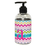 Colorful Chevron Plastic Soap / Lotion Dispenser (8 oz - Small - Black) (Personalized)