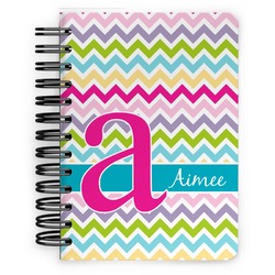 Colorful Chevron Spiral Notebook - 5x7 w/ Name and Initial