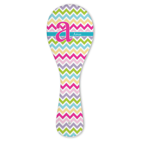 Custom Colorful Chevron Ceramic Spoon Rest (Personalized)
