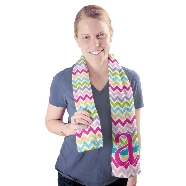 Colorful Chevron Sport Towel - Exercise use - Model