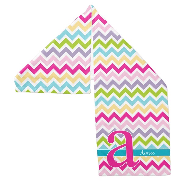Colorful Chevron Sports Towel Folded - Both Sides Showing