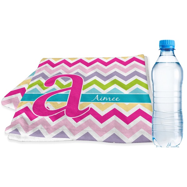 Custom Colorful Chevron Sports & Fitness Towel (Personalized)