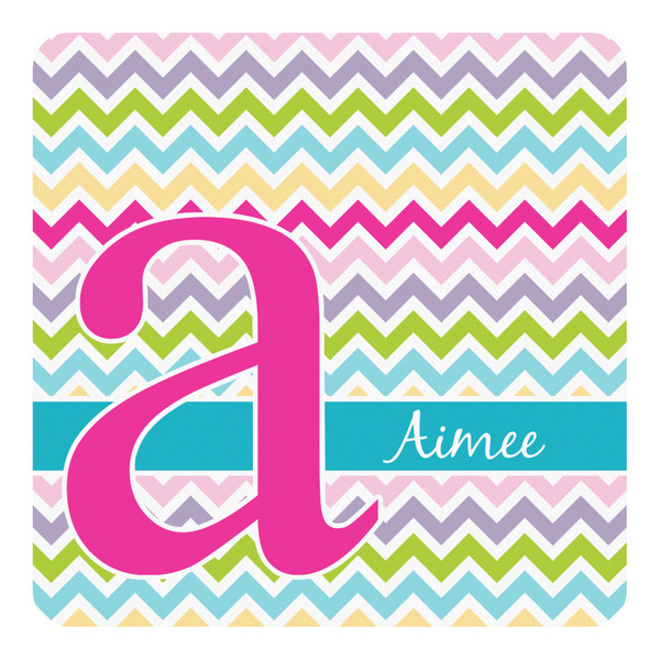Custom Colorful Chevron Square Decal - XLarge (Personalized)