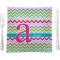 Colorful Chevron Glass Square Lunch / Dinner Plate 9.5" (Personalized)