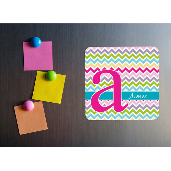 Colorful Chevron Square Fridge Magnet - LIFESTYLE