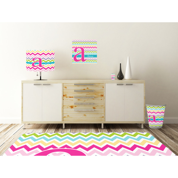 Colorful Chevron Square Wall Decal Wooden Desk