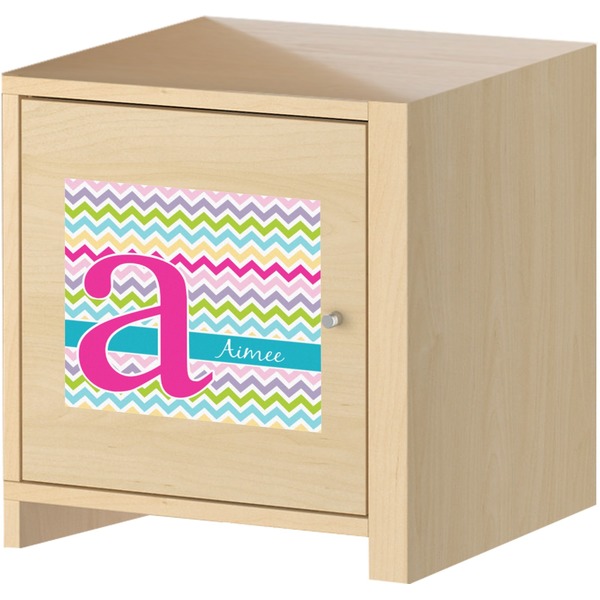 Colorful Chevron Square Wall Decal on Wooden Cabinet