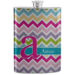 Colorful Chevron Stainless Steel Flask (Personalized)