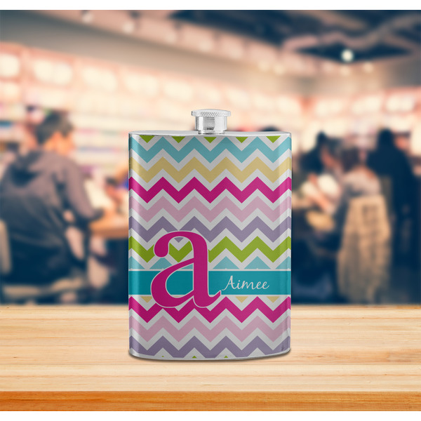 Colorful Chevron Stainless Steel Flask - LIFESTYLE 2