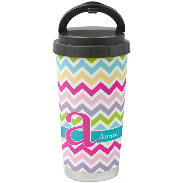 Custom Colorful Chevron Stainless Steel Coffee Tumbler (Personalized)