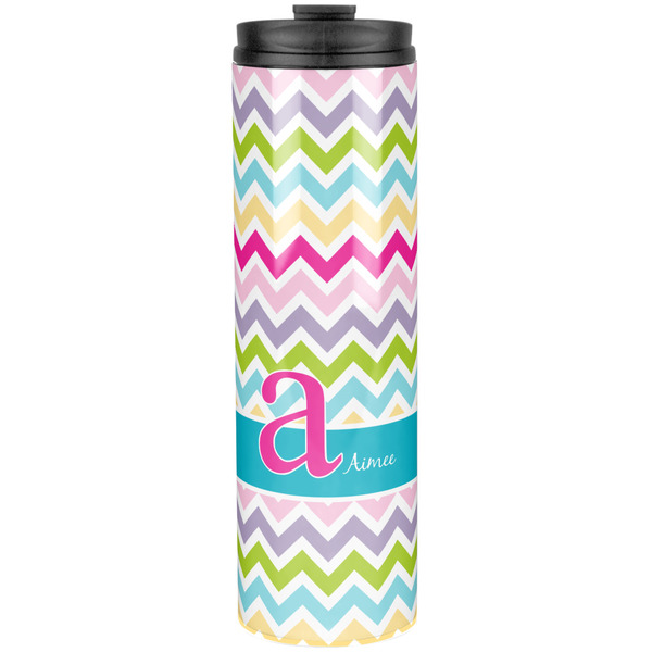 Custom Colorful Chevron Stainless Steel Skinny Tumbler - 20 oz (Personalized)