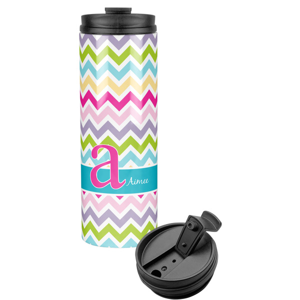 Custom Colorful Chevron Stainless Steel Skinny Tumbler (Personalized)
