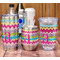 Colorful Chevron Stemless Wine Tumbler - Full Print - In Context