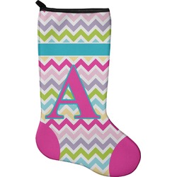 Colorful Chevron Holiday Stocking - Single-Sided - Neoprene (Personalized)