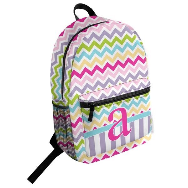 Custom Colorful Chevron Student Backpack (Personalized)