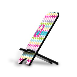Colorful Chevron Stylized Cell Phone Stand - Small w/ Name and Initial
