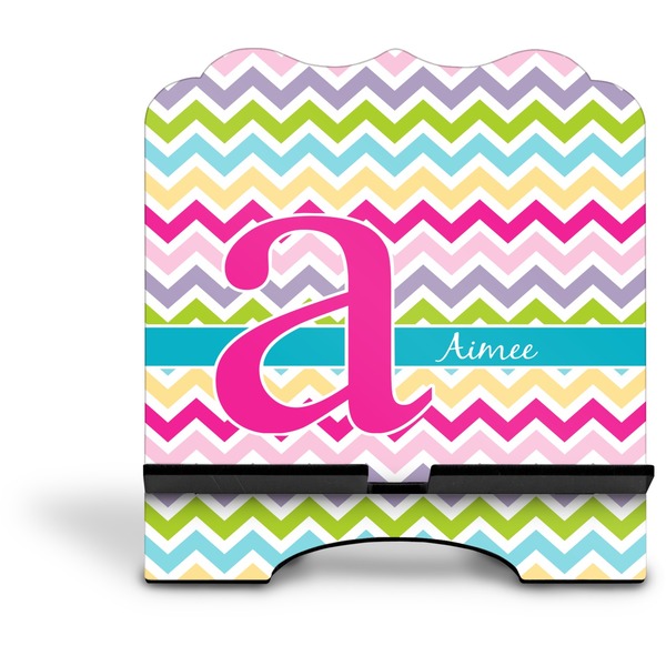 Colorful Chevron Stylized Tablet Stand - Front without iPad