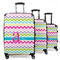 Colorful Chevron 3 Piece Luggage Set - 20" Carry On, 24" Medium Checked, 28" Large Checked (Personalized)