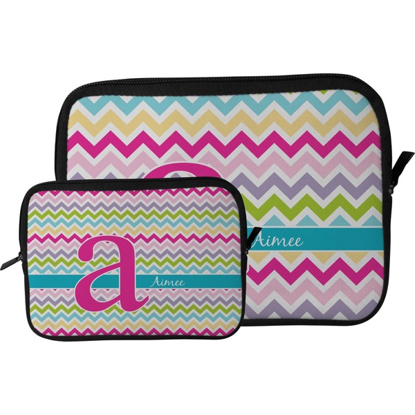 Colorful Chevron Tablet Sleeve (Size Comparison)