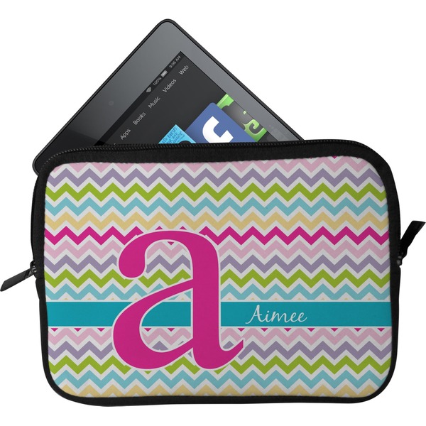 Custom Colorful Chevron Tablet Case / Sleeve - Small (Personalized)