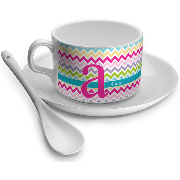 Custom Colorful Chevron Tea Cup (Personalized)