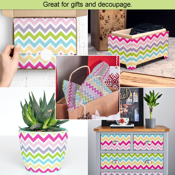 Colorful Chevron Tissue Paper - In Use Collage