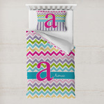 Colorful Chevron Toddler Bedding w/ Name and Initial