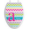 Colorful Chevron Toilet Seat Decal Elongated