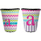 Colorful Chevron Trash Can Black - Front and Back - Apvl